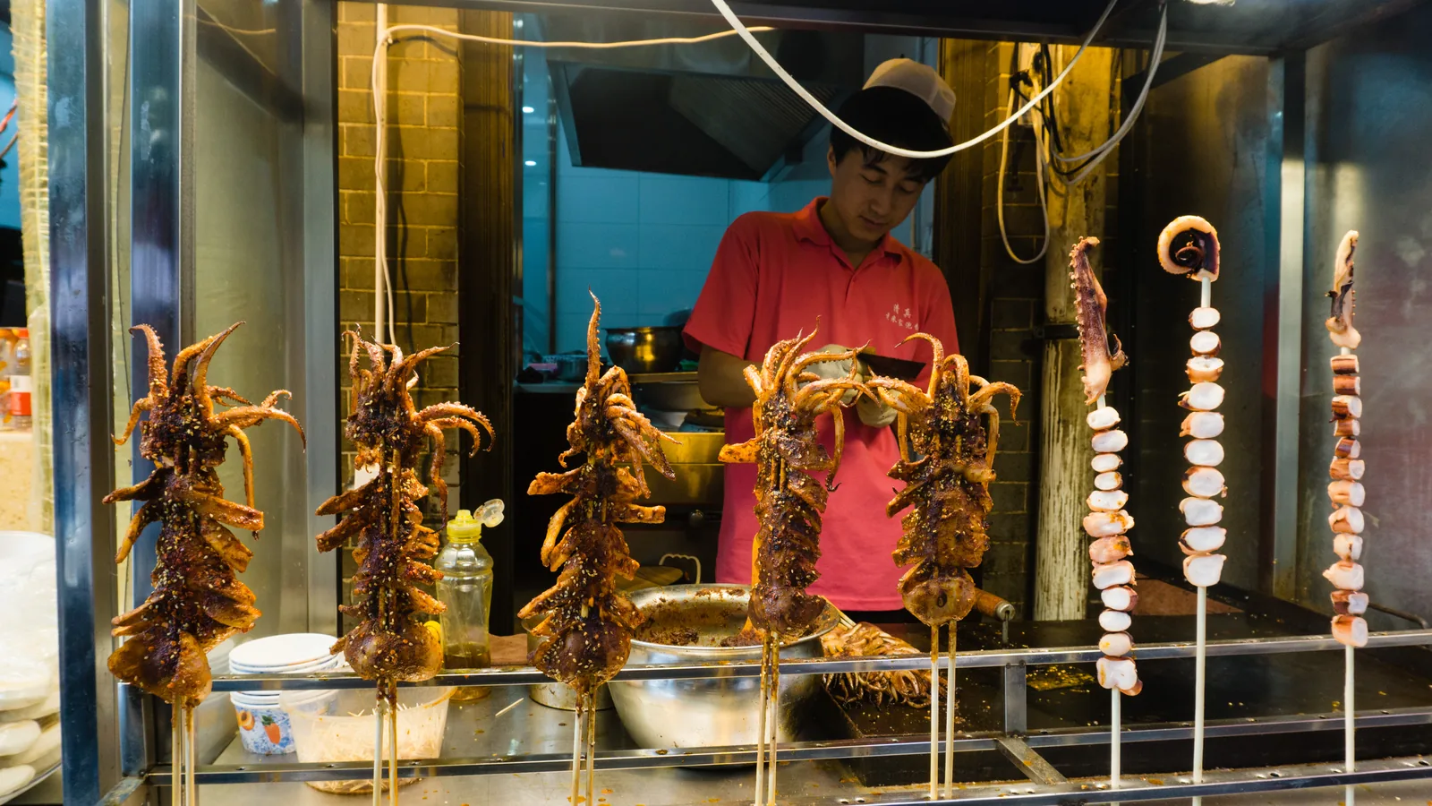 Street-food stall in Xi'an's Muslim Quarter